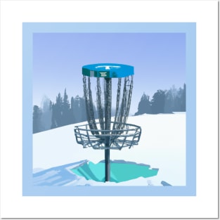 Disc Golf on a Snowy Winter Day Posters and Art